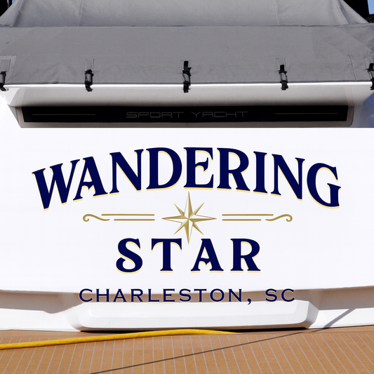 Custom Boat Stern Decal Sticker Sign | Boat Stern Name & Hailing City (Port) Sign