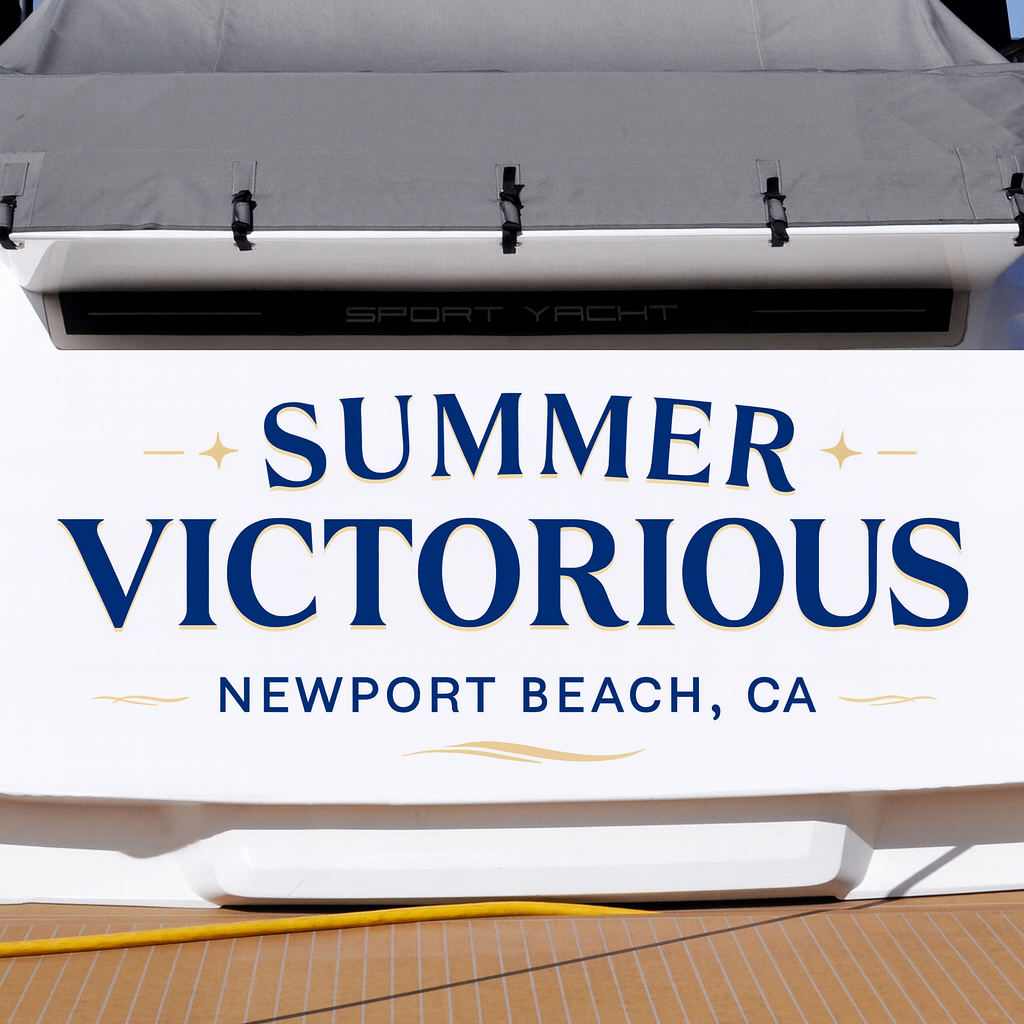 Custom Boat Stern Decal Sticker Sign | Boat Stern Name & Hailing City (Port) Sign