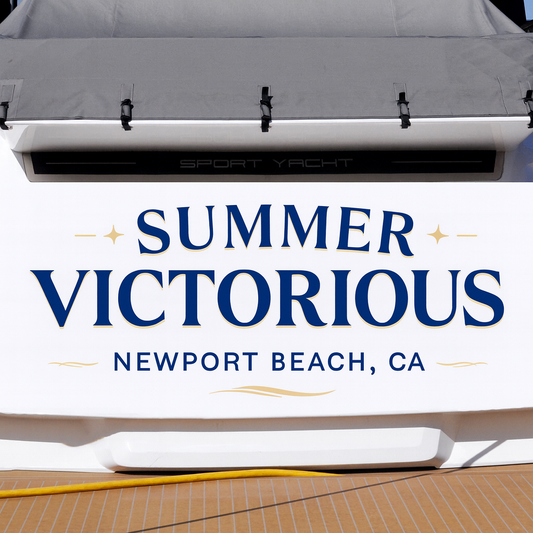 Custom Boat Stern Decal Sticker Sign | Boat Stern Name & Hailing City (Port) Sign