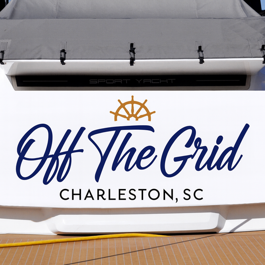 Custom Boat Stern Decal Sticker Sign | Boat Stern Name & Hailing City (Port) Sign