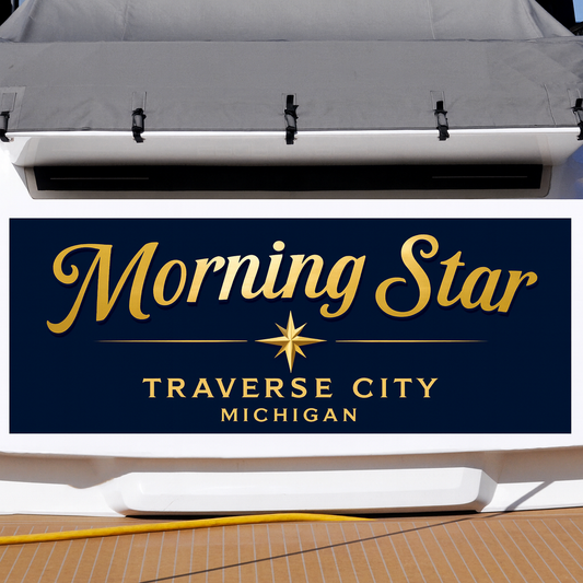 Custom Boat Stern Decal Sticker Sign | Boat Stern Name & Hailing City (Port) Sign