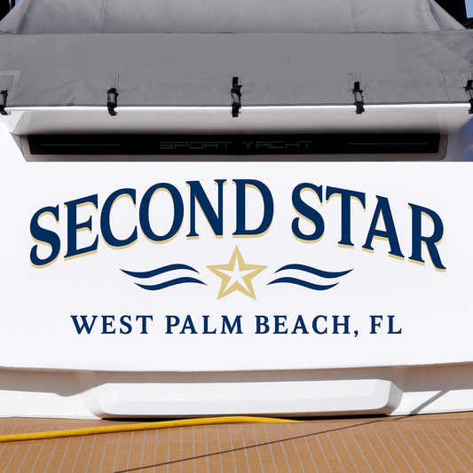 Custom Boat Stern Decal Sticker Sign | Boat Stern Name & Hailing City (Port) Sign