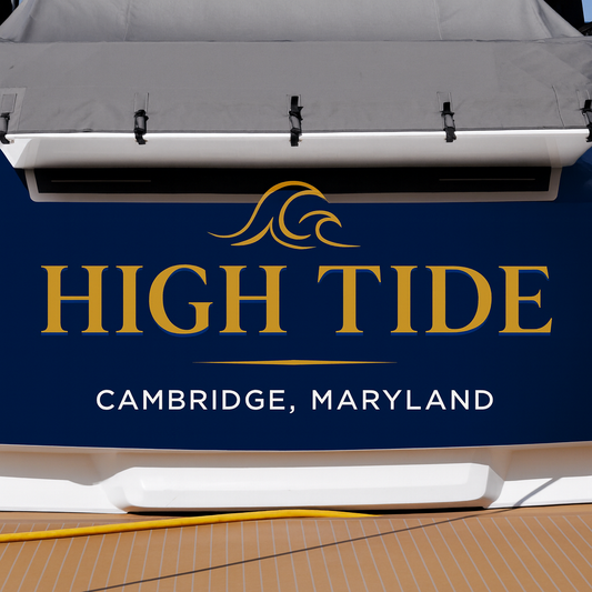 Custom Boat Stern Decal Sticker Sign | Boat Stern Name & Hailing City (Port) Sign