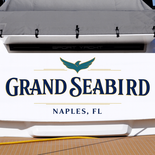 Custom Boat Stern Decal Sticker Sign | Boat Stern Name & Hailing City (Port) Sign