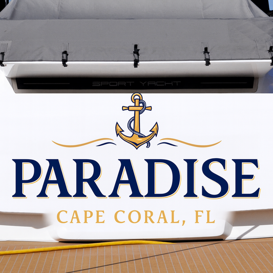 Custom Boat Stern Decal Sticker Sign | Boat Stern Name & Hailing City (Port) Sign