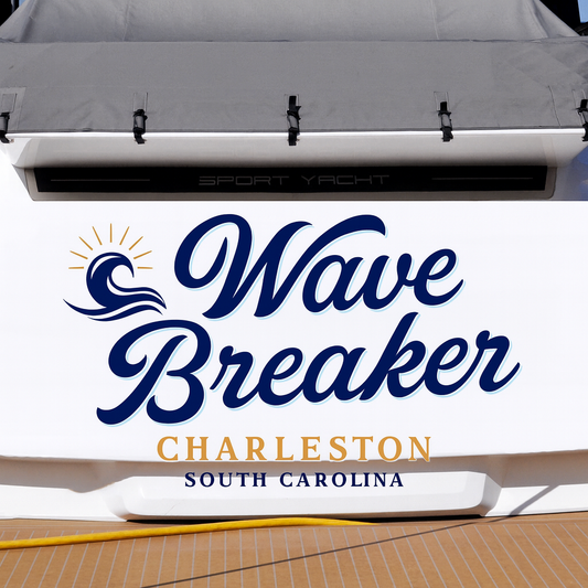 Custom Boat Stern Decal Sticker Sign | Boat Stern Name & Hailing City (Port) Sign