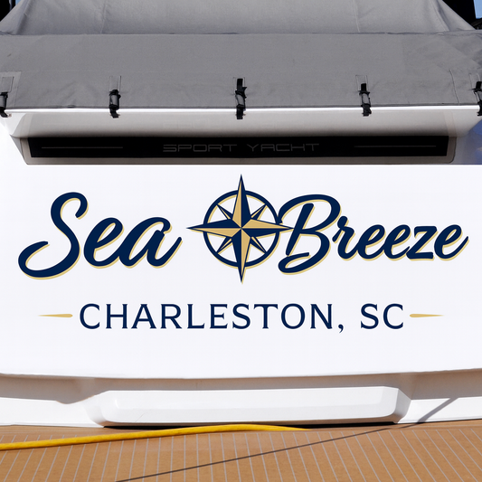 Custom Boat Stern Decal Sticker Sign | Boat Stern Name & Hailing City (Port) Sign