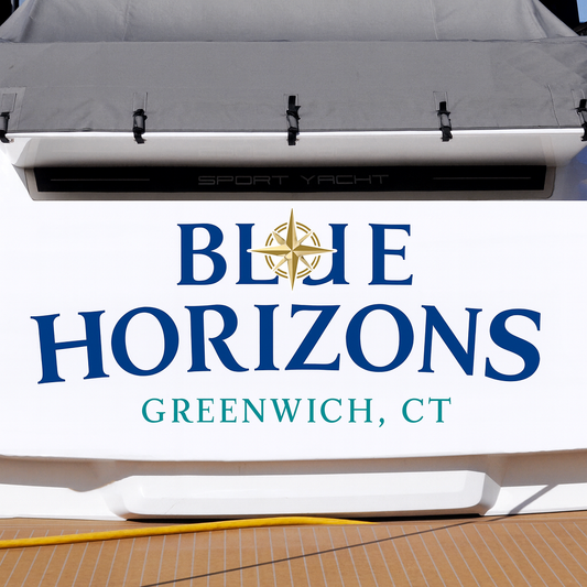 Custom Boat Stern Decal Sticker Sign | Boat Stern Name & Hailing City (Port) Sign