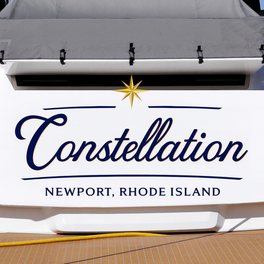 Custom Boat Stern Decal Sticker Sign | Boat Stern Name & Hailing City (Port) Sign