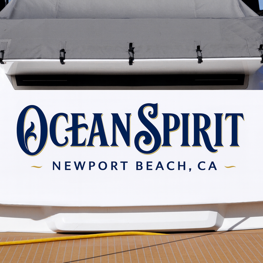 Custom Boat Stern Decal Sticker Sign | Boat Stern Name & Hailing City (Port) Sign