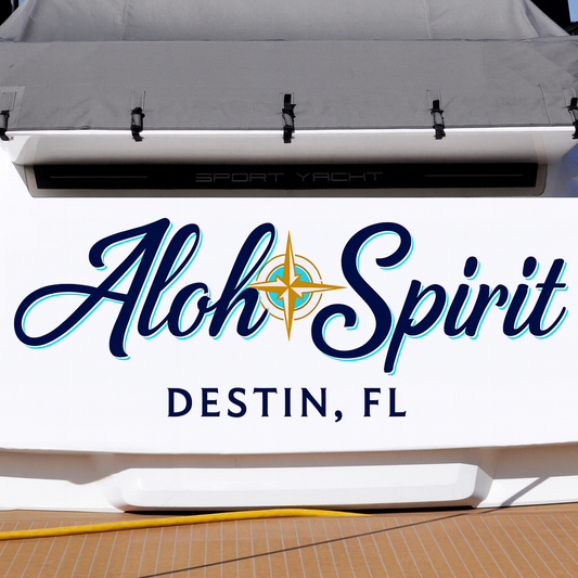 Custom Boat Stern Decal Sticker Sign | Boat Stern Name & Hailing City (Port) Sign