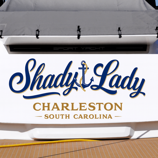 Custom Boat Stern Decal Sticker Sign | Boat Stern Name & Hailing City (Port) Sign