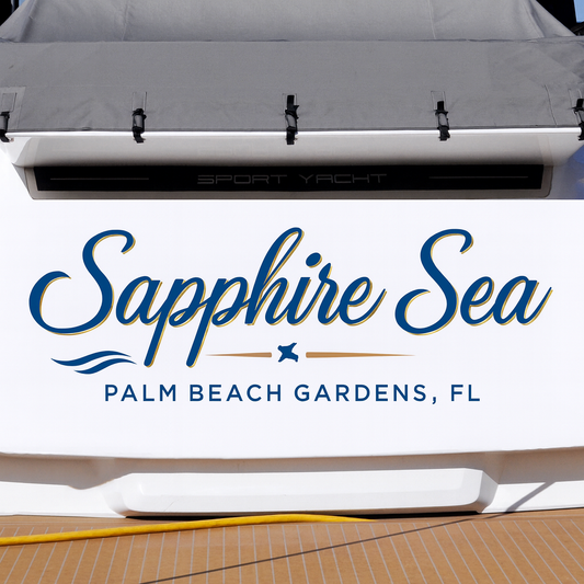 Custom Boat Stern Decal Sticker Sign | Boat Stern Name & Hailing City (Port) Sign