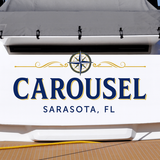 Custom Boat Stern Decal Sticker Sign | Boat Stern Name & Hailing City (Port) Sign