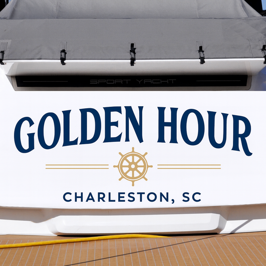 Custom Boat Stern Decal Sticker Sign | Boat Stern Name & Hailing City (Port) Sign