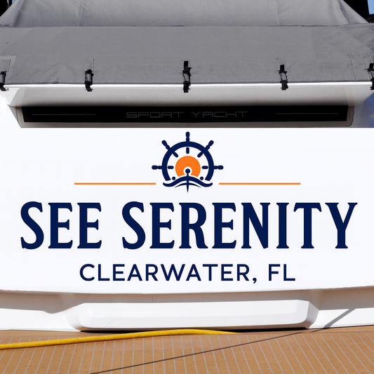Custom Boat Stern Decal Sticker Sign | Boat Stern Name & Hailing City (Port) Sign