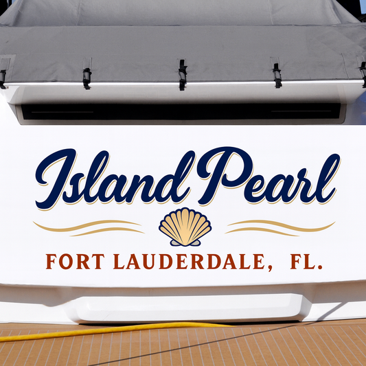 Custom Boat Stern Decal Sticker Sign | Boat Stern Name & Hailing City (Port) Sign