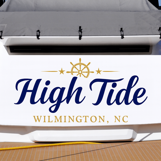 Custom Boat Stern Decal Sticker Sign | Boat Stern Name & Hailing City (Port) Sign