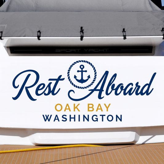 Custom Boat Stern Decal Sticker Sign | Boat Stern Name & Hailing City (Port) Sign
