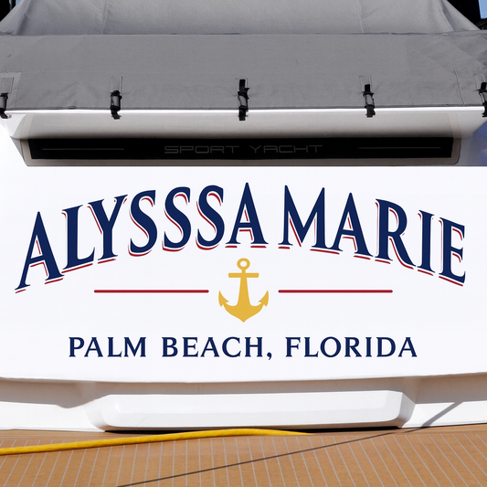 Custom Boat Stern Decal Sticker Sign | Boat Stern Name & Hailing City (Port) Sign