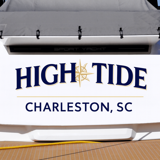 Custom Boat Stern Decal Sticker Sign | Boat Stern Name & Hailing City (Port) Sign