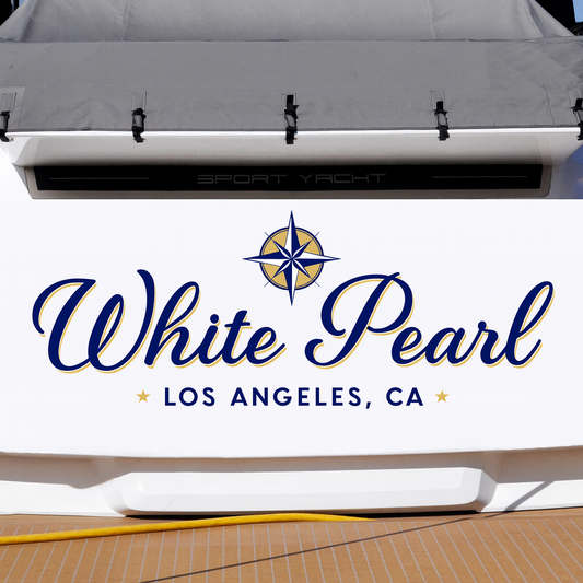 Custom Boat Stern Decal Sticker Sign | Boat Stern Name & Hailing City (Port) Sign