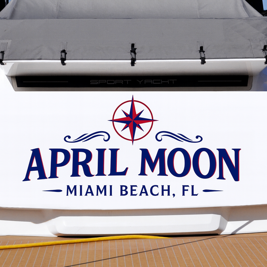 Custom Boat Stern Decal Sticker Sign | Boat Stern Name & Hailing City (Port) Sign