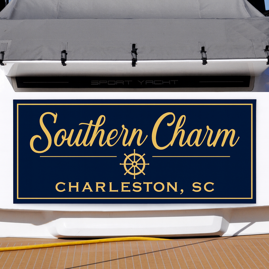 Custom Boat Stern Decal Sticker Sign | Boat Stern Name & Hailing City (Port) Sign