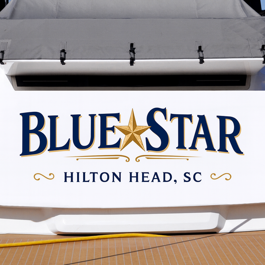Custom Boat Stern Decal Sticker Sign | Boat Stern Name & Hailing City (Port) Sign