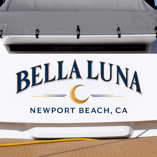 Custom Boat Stern Decal Sticker Sign | Boat Stern Name & Hailing City (Port) Sign