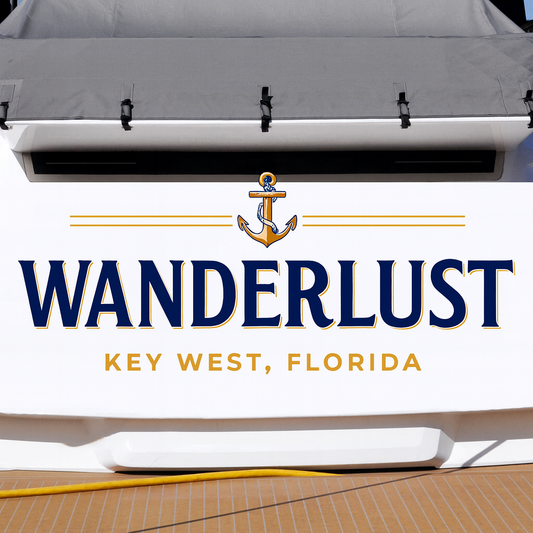 Custom Boat Stern Decal Sticker Sign | Boat Stern Name & Hailing City (Port) Sign
