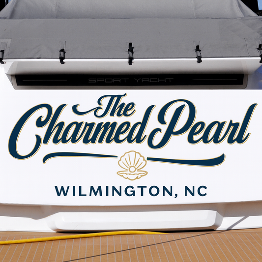 Custom Boat Stern Decal Sticker Sign | Boat Stern Name & Hailing City (Port) Sign