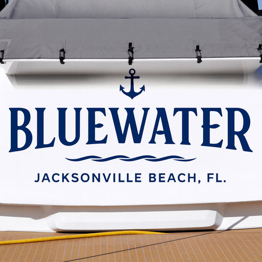 Custom Boat Stern Decal Sticker Sign | Boat Stern Name & Hailing City (Port) Sign
