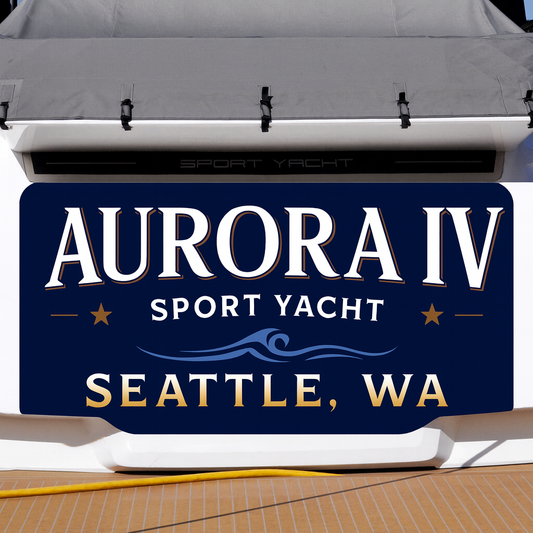 Custom Boat Stern Decal Sticker Sign | Boat Stern Name & Hailing City (Port) Sign