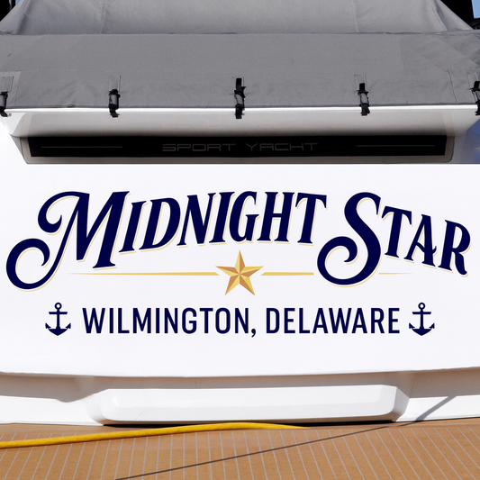 Custom Boat Stern Decal Sticker Sign | Boat Stern Name & Hailing City (Port) Sign
