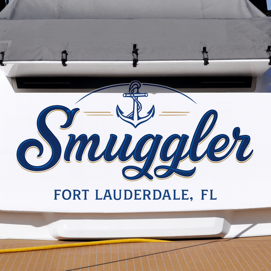 Custom Boat Stern Decal Sticker Sign | Boat Stern Name & Hailing City (Port) Sign