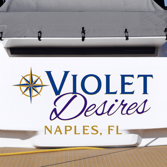 Custom Boat Stern Decal Sticker Sign | Boat Stern Name & Hailing City (Port) Sign