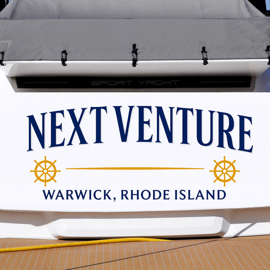 Custom Boat Stern Decal Sticker Sign | Boat Stern Name & Hailing City (Port) Sign