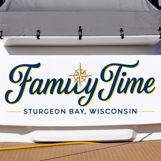 Custom Boat Stern Decal Sticker Sign | Boat Stern Name & Hailing City (Port) Sign