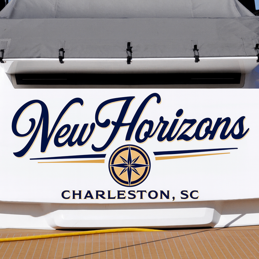 Custom Boat Stern Decal Sticker Sign | Boat Stern Name & Hailing City (Port) Sign