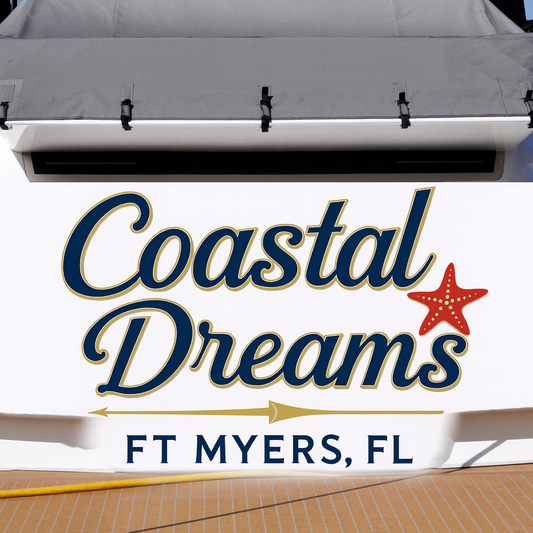 Custom Boat Stern Decal Sticker Sign | Boat Stern Name & Hailing City (Port) Sign