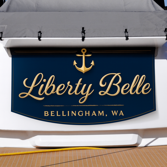 Custom Boat Stern Decal Sticker Sign | Boat Stern Name & Hailing City (Port) Sign