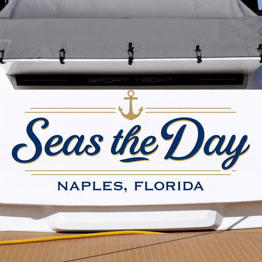 Custom Boat Stern Decal Sticker Sign | Boat Stern Name & Hailing City (Port) Sign