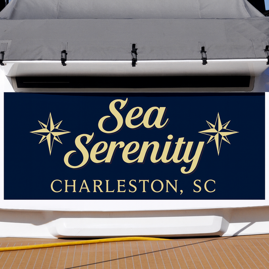 Custom Boat Stern Decal Sticker Sign | Boat Stern Name & Hailing City (Port) Sign