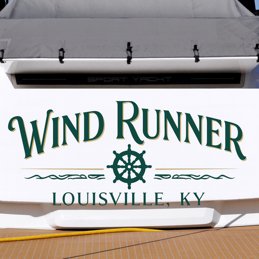 Custom Boat Stern Decal Sticker Sign | Boat Stern Name & Hailing City (Port) Sign