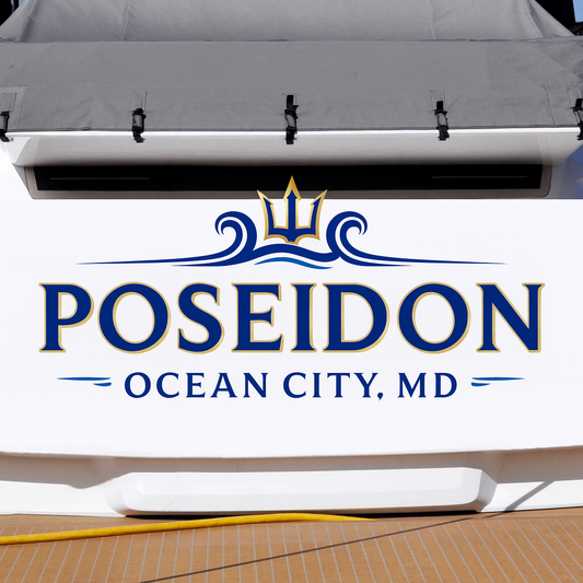 Custom Boat Stern Decal Sticker Sign | Boat Stern Name & Hailing City (Port) Sign