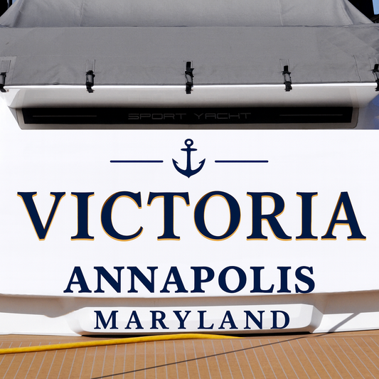 Custom Boat Stern Decal Sticker Sign | Boat Stern Name & Hailing City (Port) Sign
