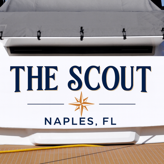Custom Boat Stern Decal Sticker Sign | Boat Stern Name & Hailing City (Port) Sign