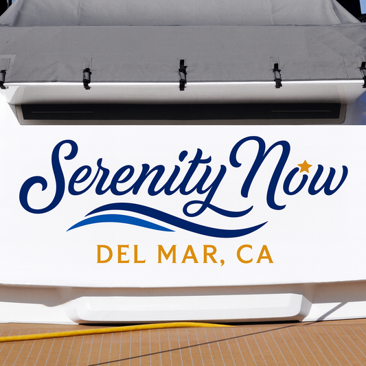 Custom Boat Stern Decal Sticker Sign | Boat Stern Name & Hailing City (Port) Sign