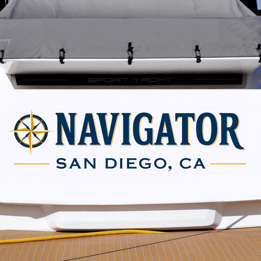 Custom Boat Stern Decal Sticker Sign | Boat Stern Name & Hailing City (Port) Sign